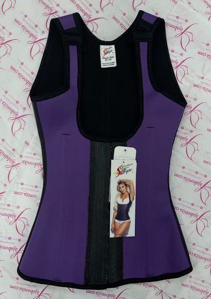 Latex Waist Trainer Vest - Purple